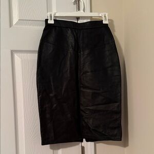 Vintage Forenza Black Leather Pencil Skirt